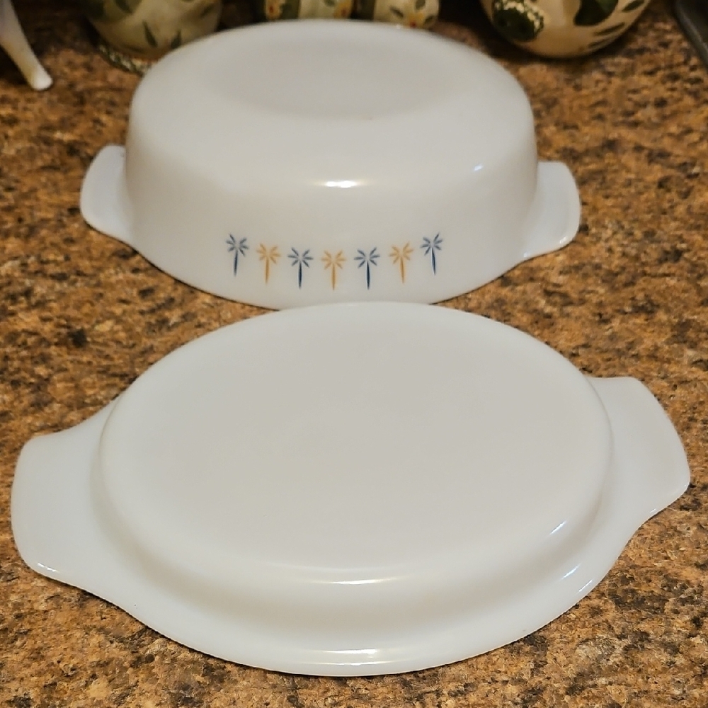Vintage Fire King Anchor Hocking Pyrex Casserole Dish W/ Lid oval Candle glow - Picture 8 of 11